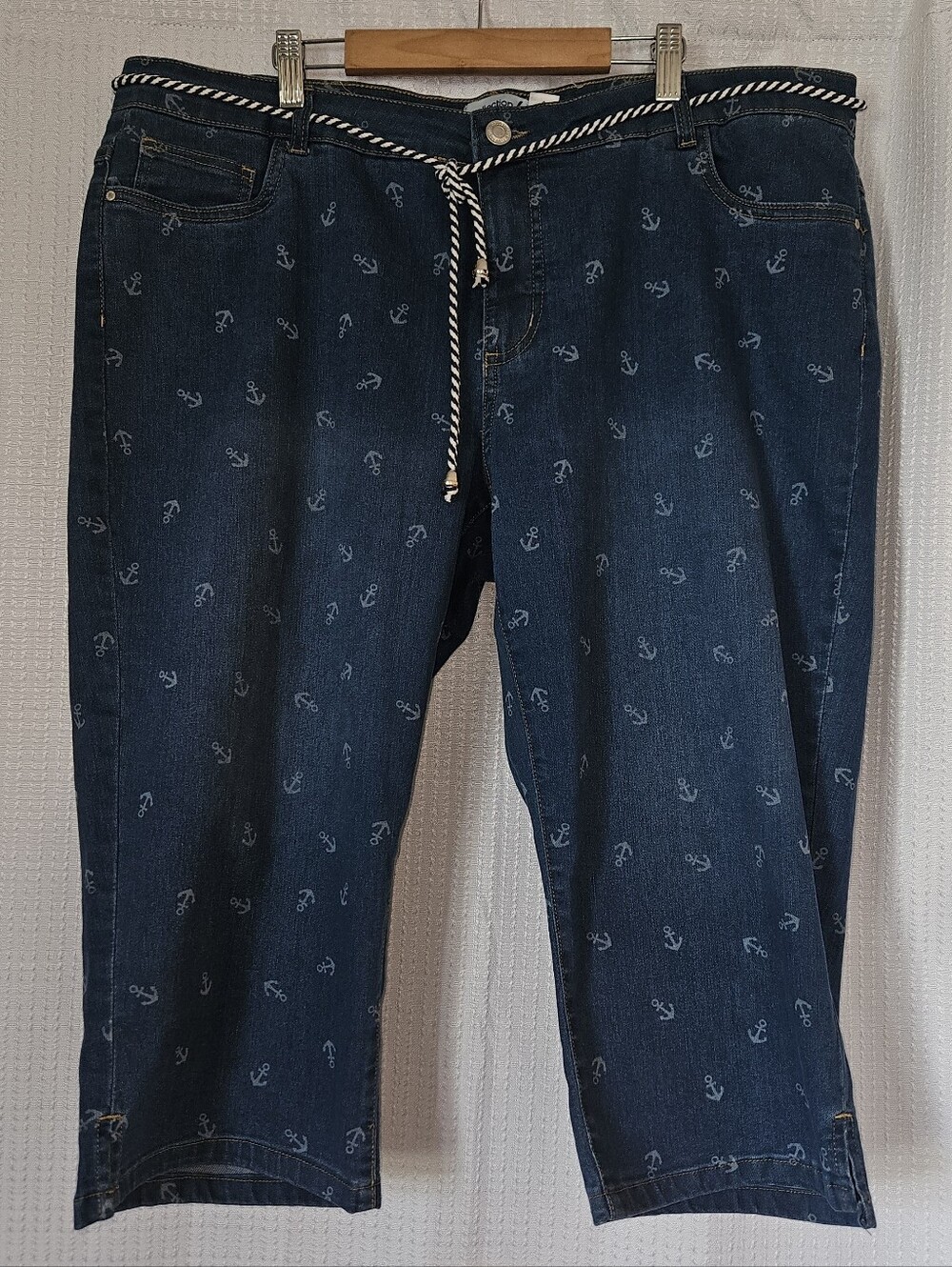Collection L Denim Capri jeans Made in Germany size 16 Anchors Nautical Classic